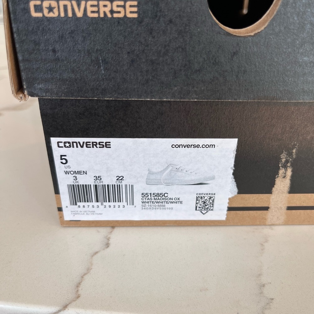 White Leather Converse - image 3